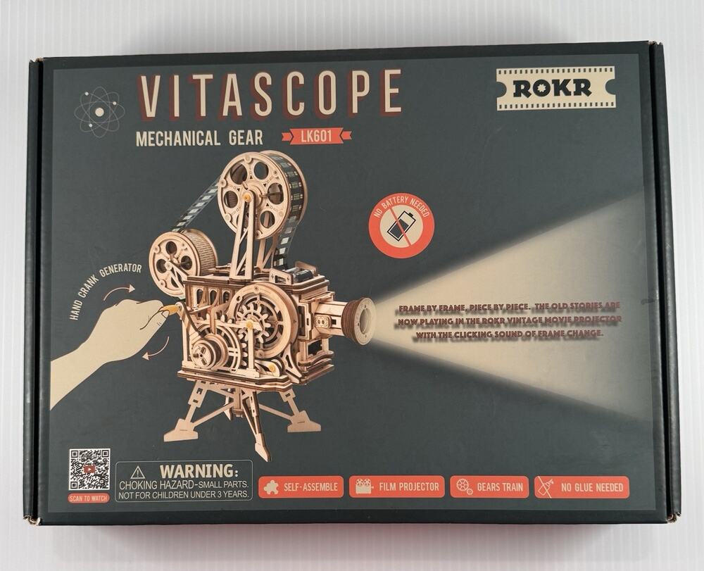 ROKR Vitascope LK601 3D Wooden Mechanical Puzzle Working Movie Projector DIY Kit